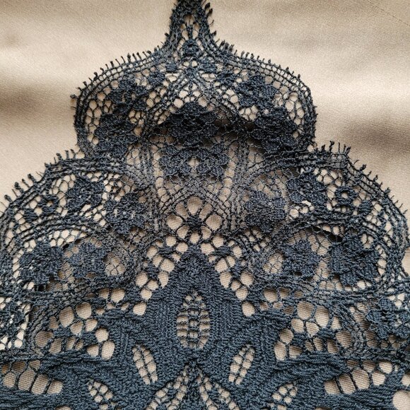 ZARA Lace Trim Satin Midi Skirt - Caramel Brown Size XS - Picture 6 of 10